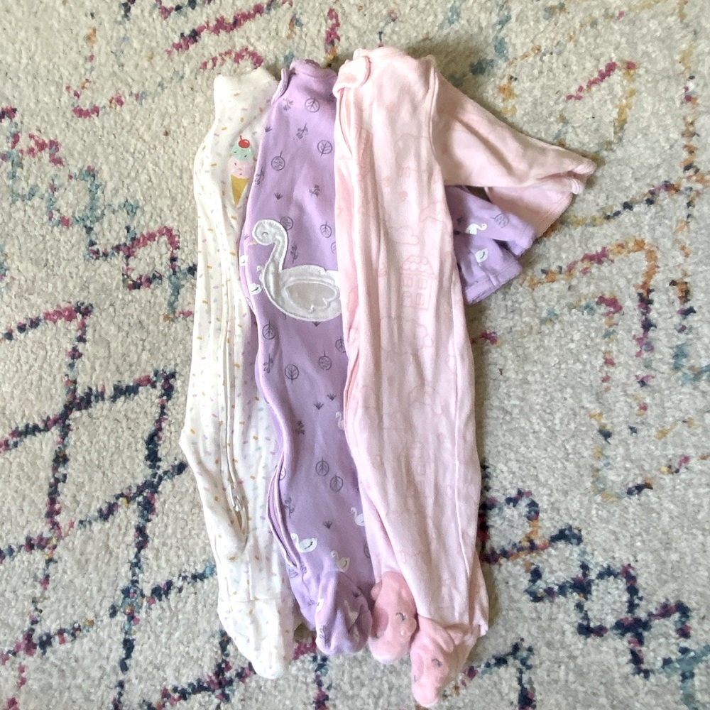 3 top down zip Old Navy infant sleepers